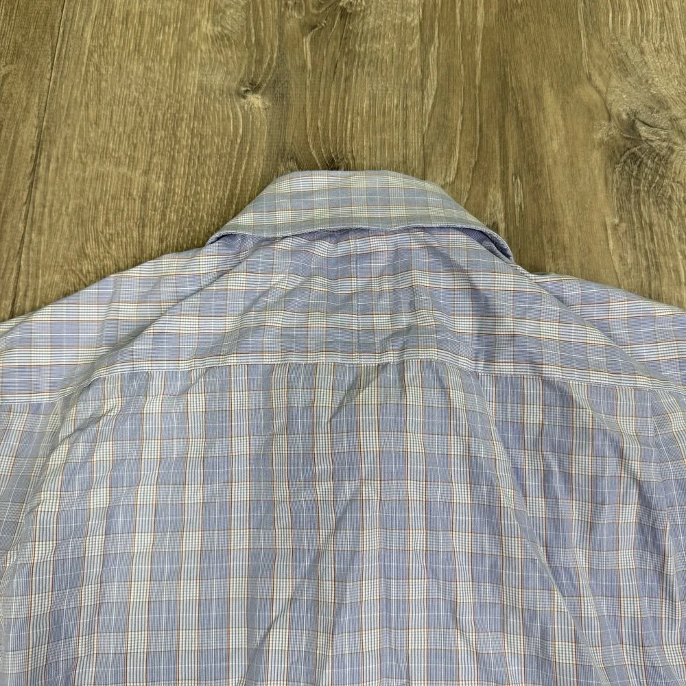 Todd Snyder Dress Shirt Mens Size 16 36/37 Plaid Cotton Spread Collar Business